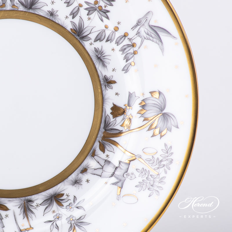 Asian Garden Black Dessert Plate