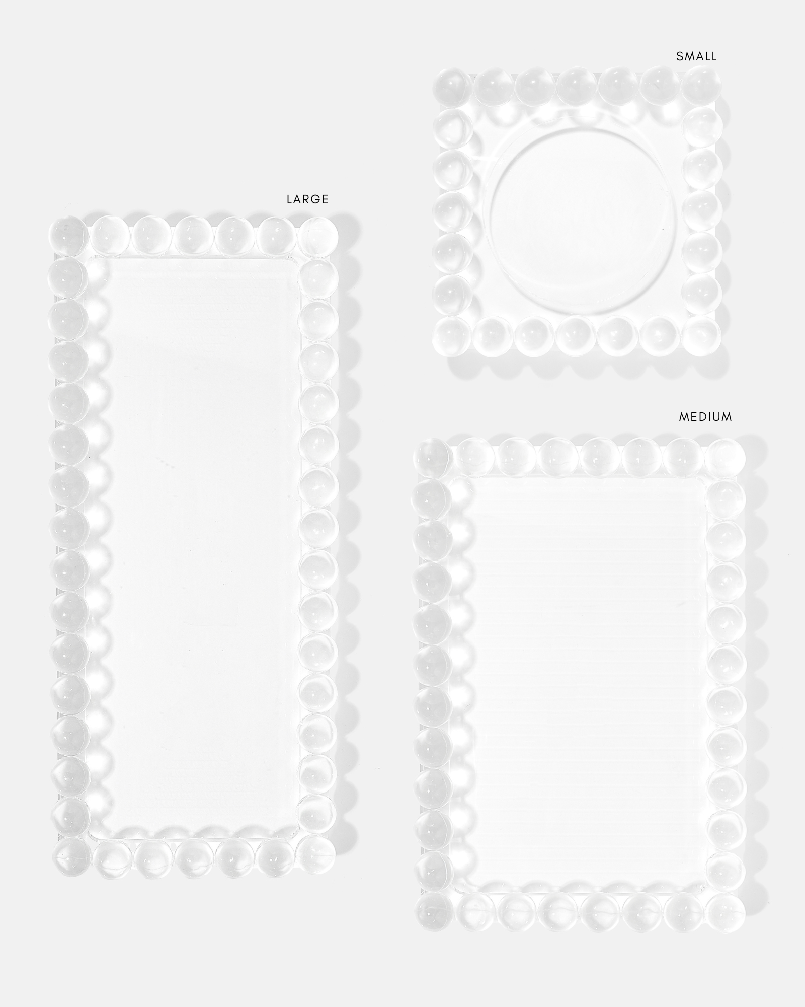 Small Bubble Lucite Bottle Coaster Tray