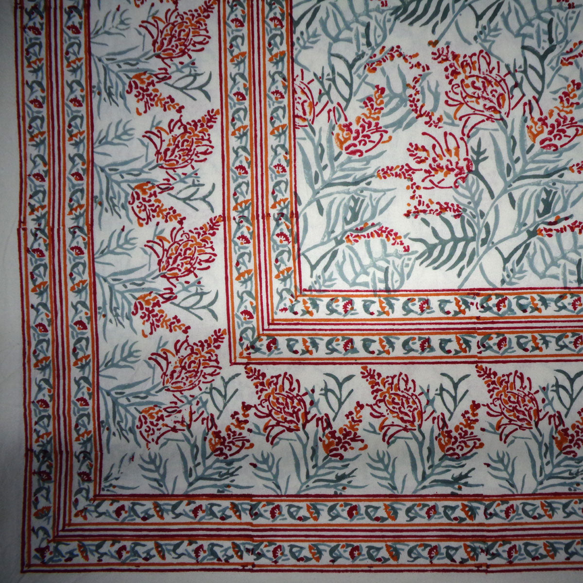Indian Block Print Tablecloth 180x340cm (10-12 seater)