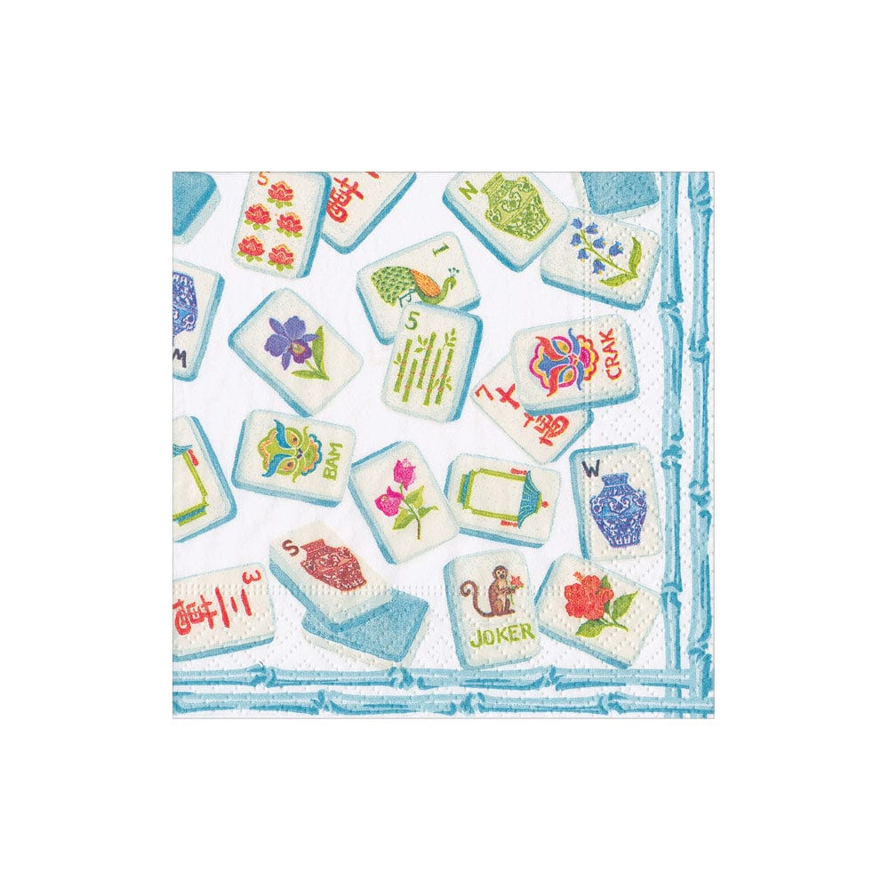 Mahjong Blue Cocktail Napkins