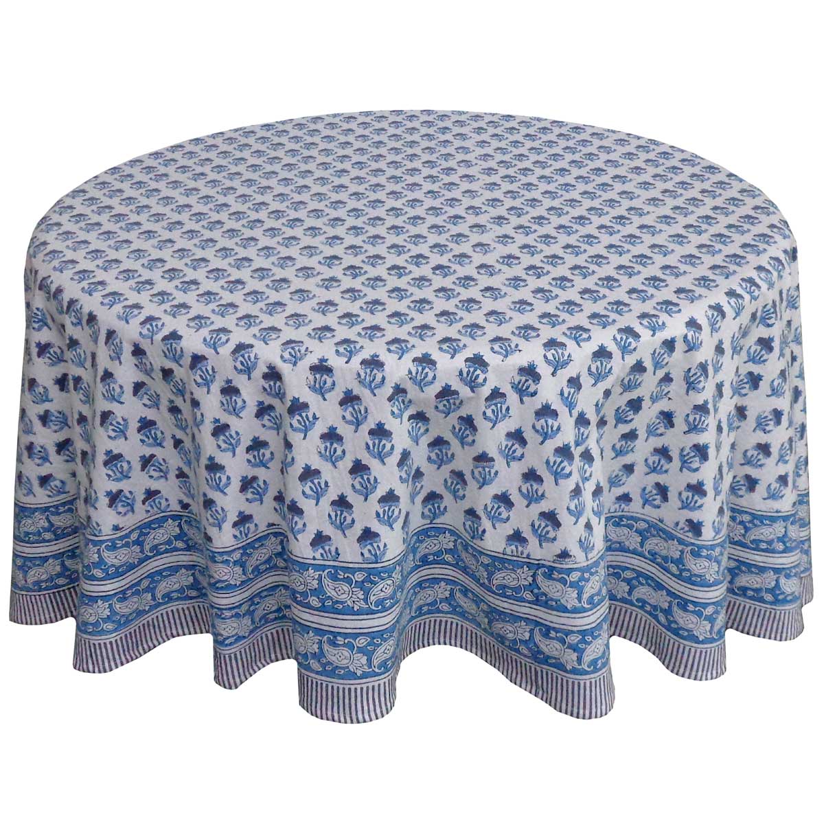 Indian Block Print Tablecloth Round 275cm (10 seater)