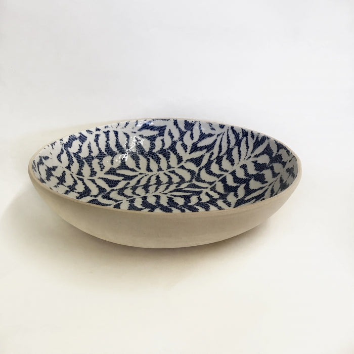 Medium Serving Bowl Fern Cobalt