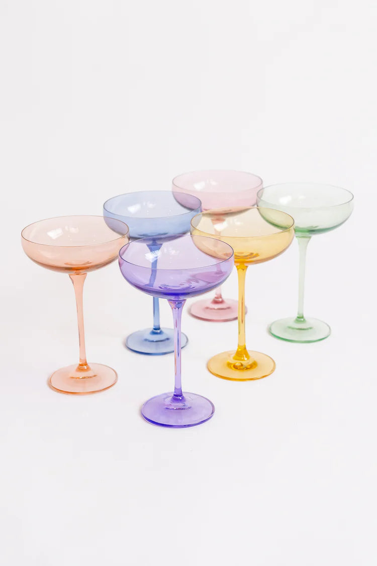 Estelle Colored Champagne Coupe - Set of 6