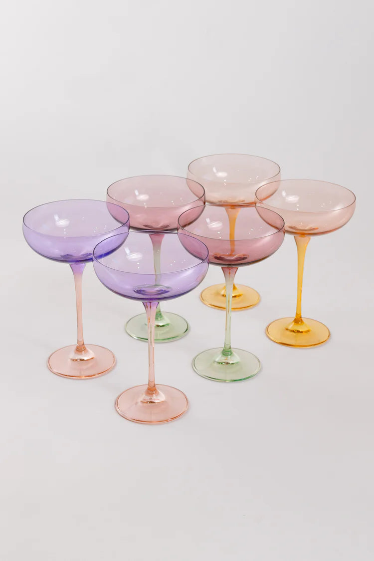 Estelle Colorblock Champagne Coupe Set of 6 - Limited Edition