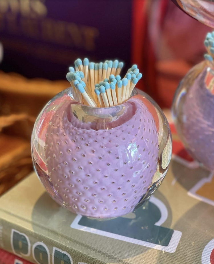 Handblown Glass Match Striker with Matches