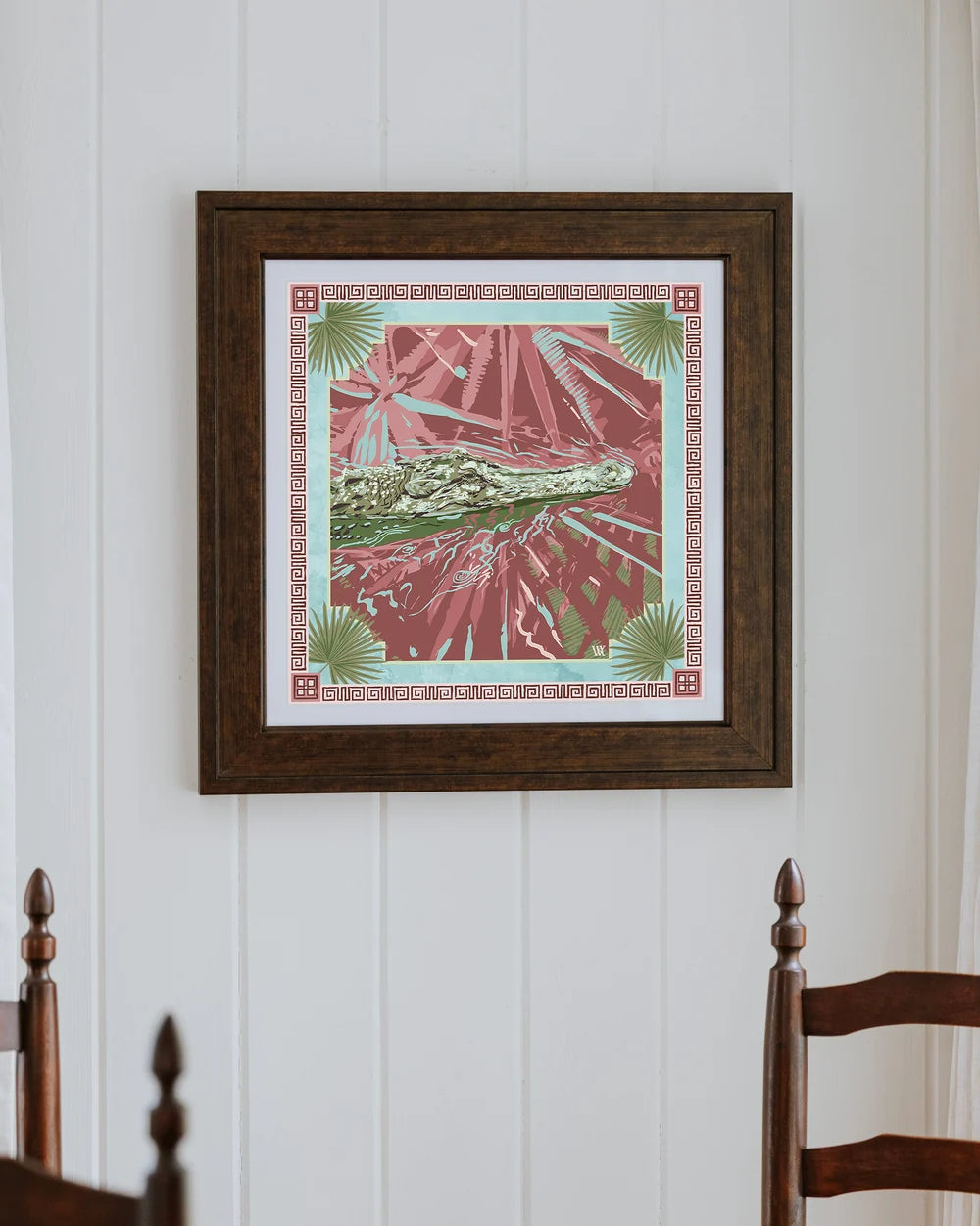 Ocmulgee Gator Framed Scarf Print