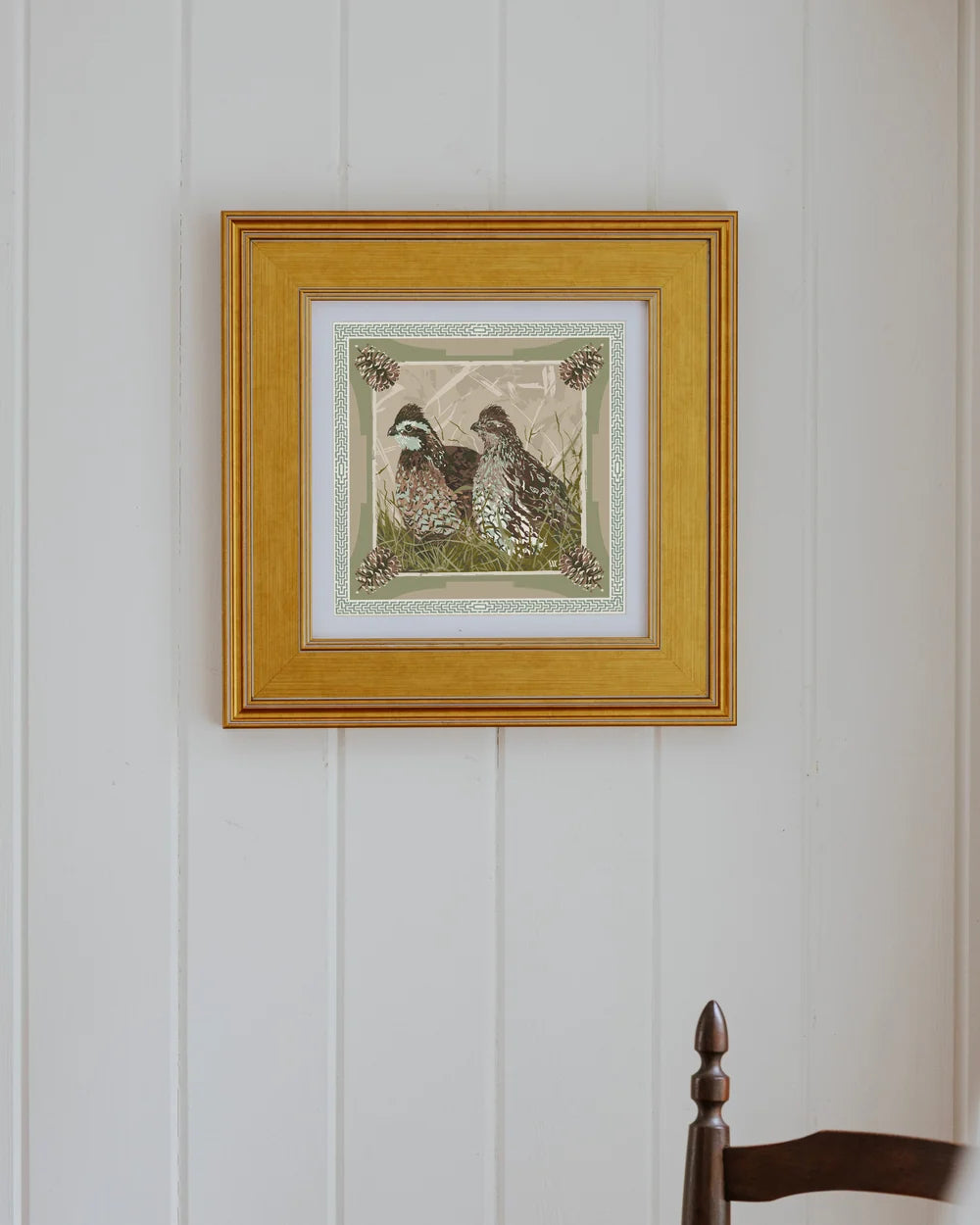 Quail Still Before the Flush Framed Scarf Print