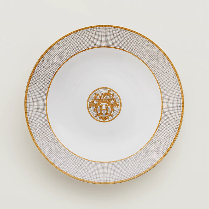 Mosaique Gold Round Deep Platter