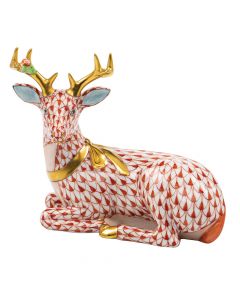 Lying Christmas Deer 4.25"l X 2.75"w X 3.75"h