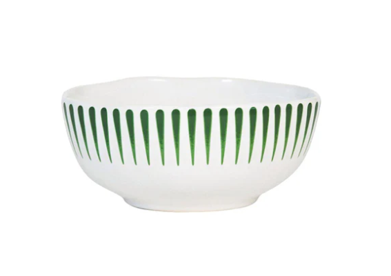 Sitio Stripe Basil Cereal/Ice Cream Bowl