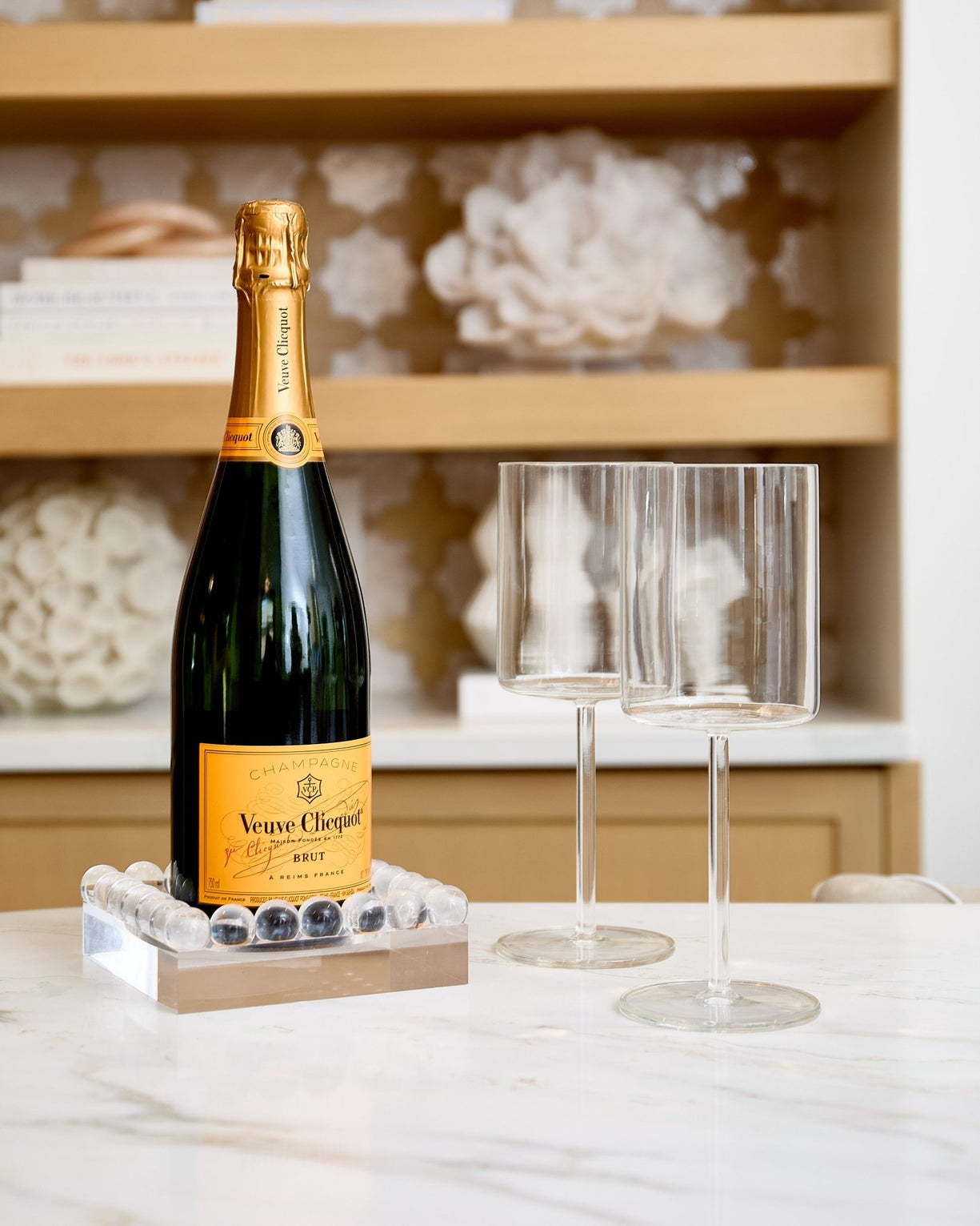 Small Bubble Lucite Bottle Coaster Tray