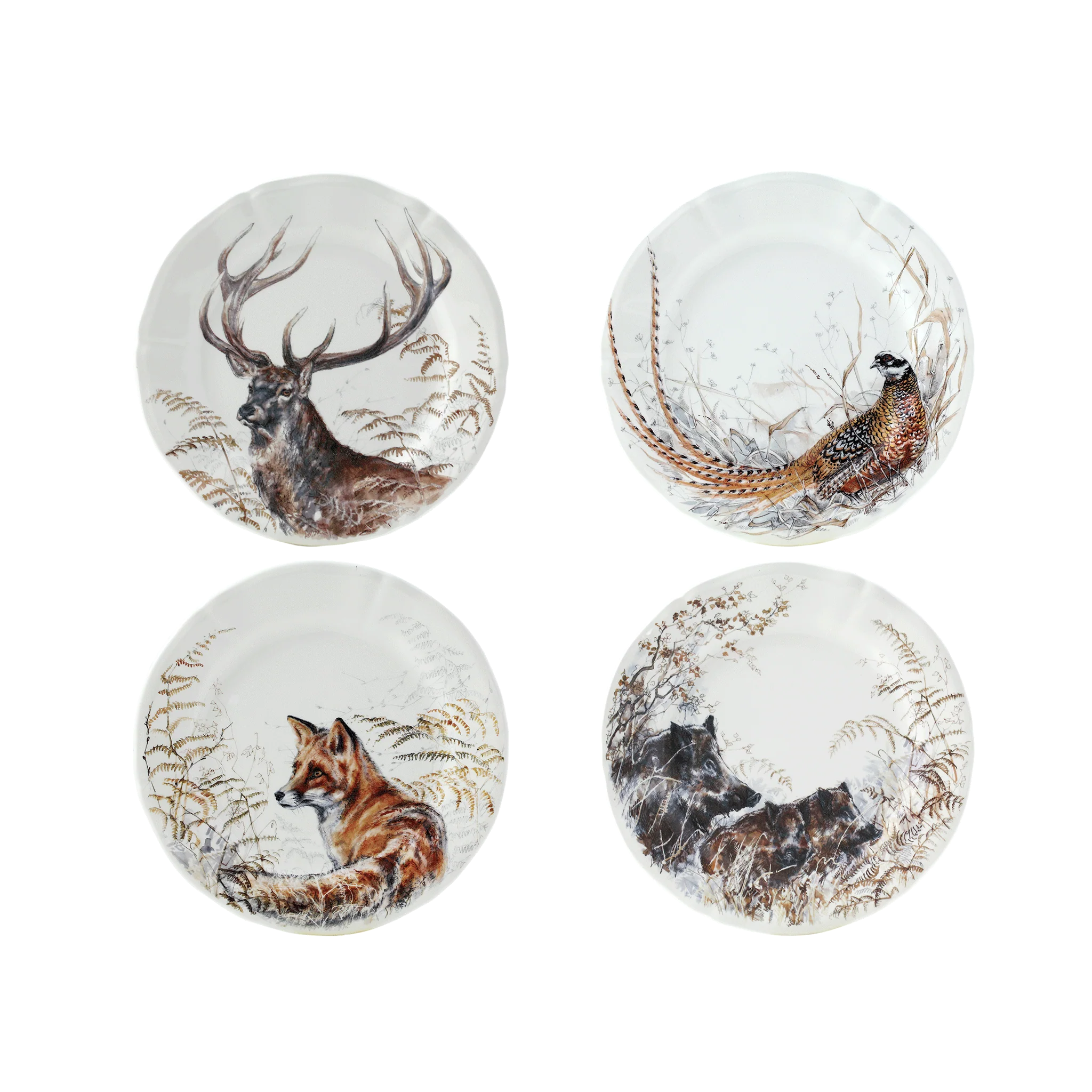 Sologne Dessert Plates, Game, Set of 4