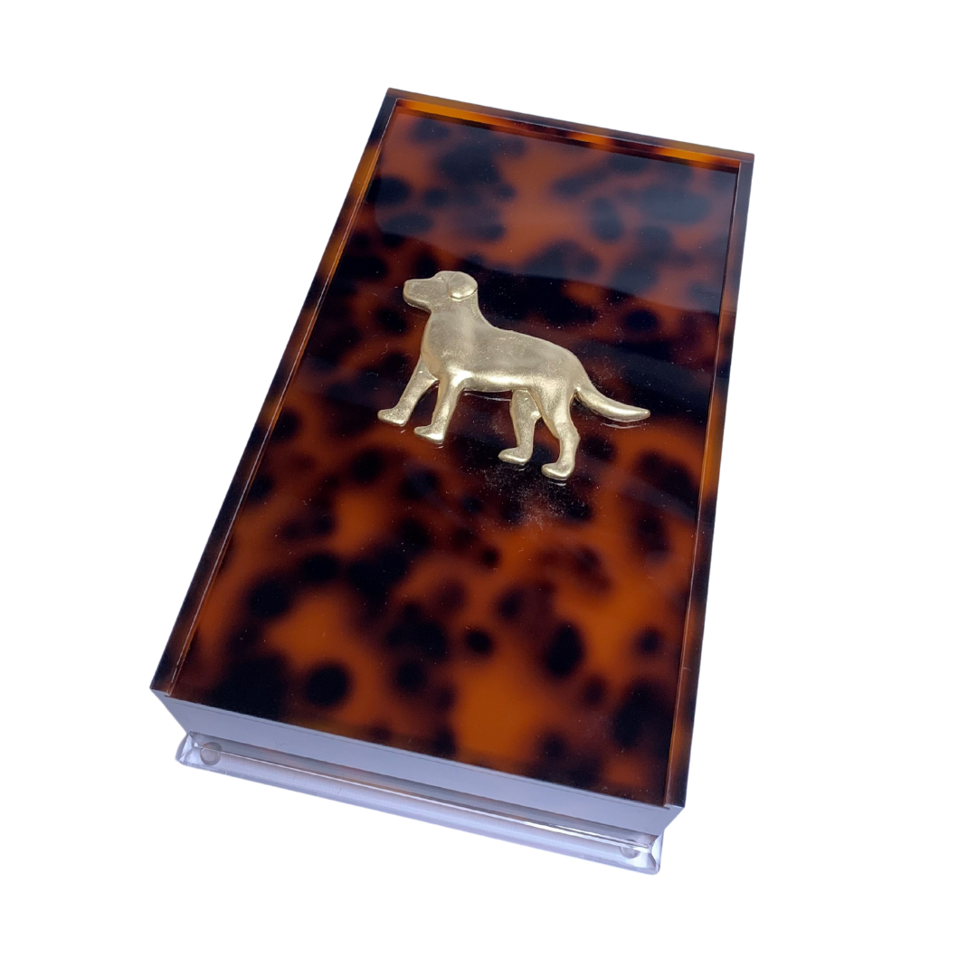 Labrador Guest Towel Box - Tortoise Acrylic