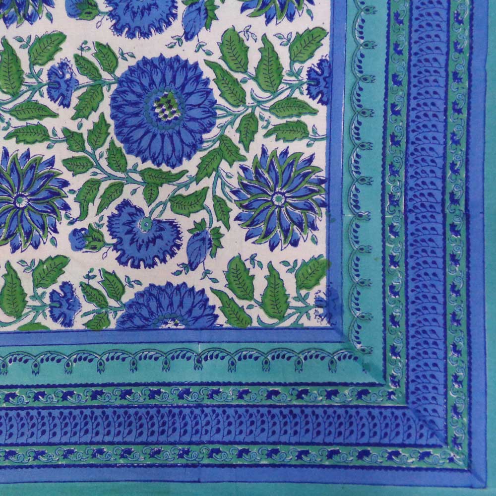 Indian Block Print Tablecloth 180x340cm (10-12 seater)