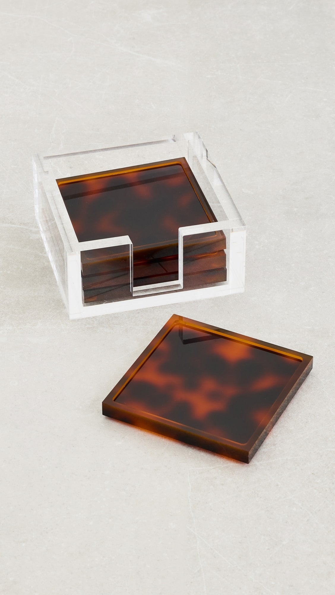 Tortoise Shell Coaster - Lucite