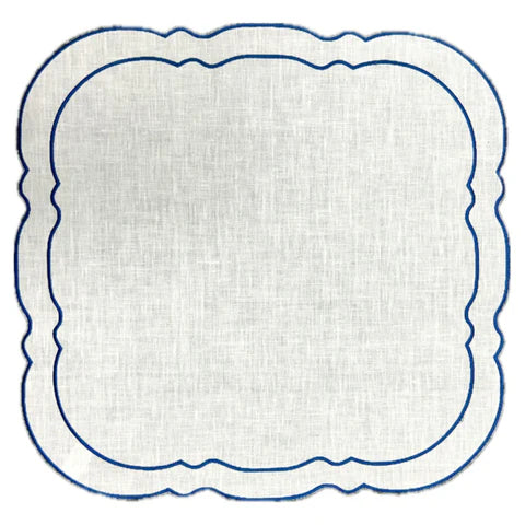 Linho Placemats Scalloped Square Set of 4