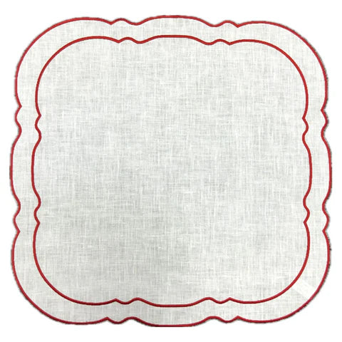 Linho Placemats Scalloped Square Set of 4