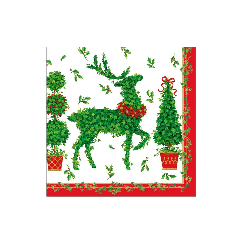 Christmas Animal Topiaries Cocktail Napkins