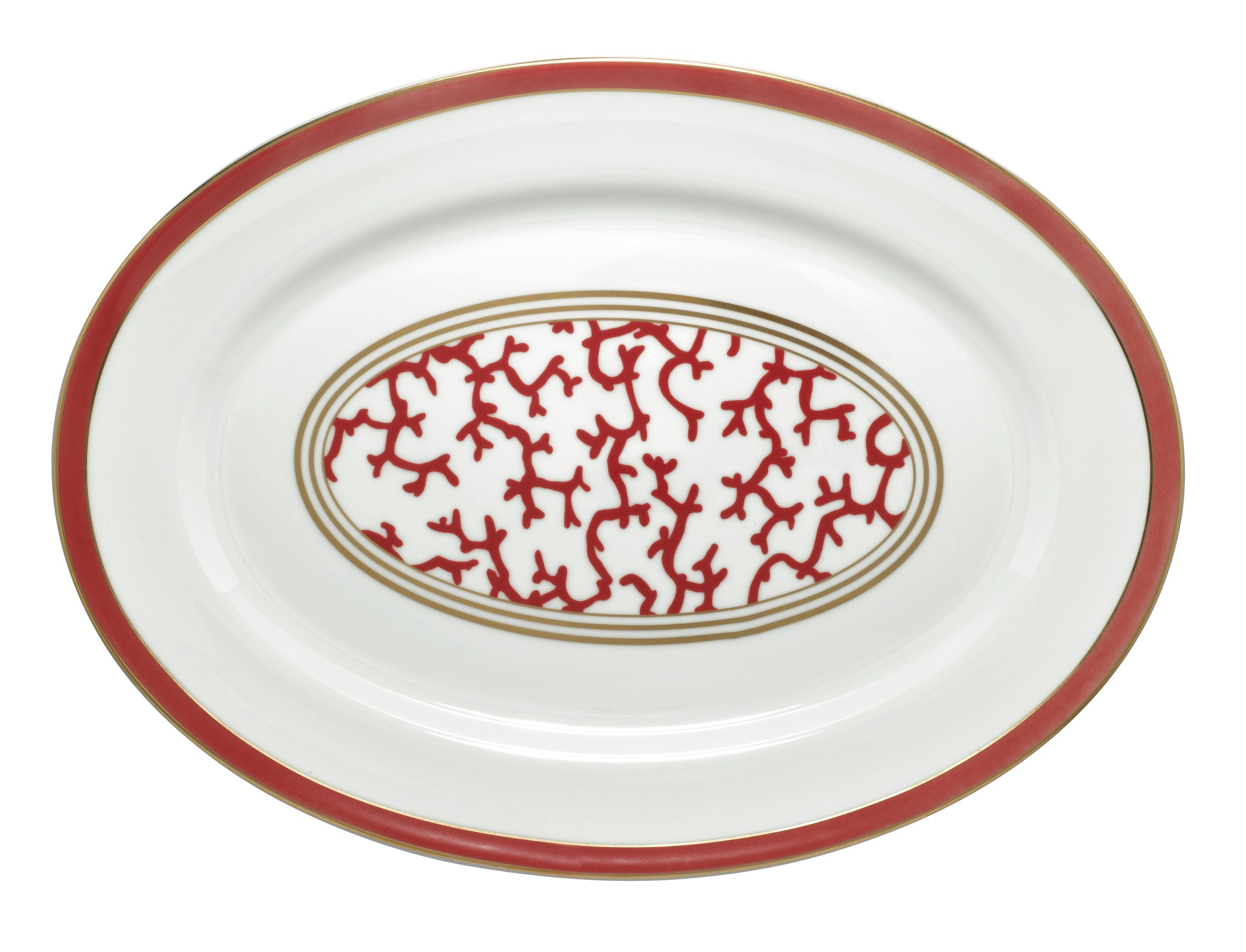 Cristobal Red - Large Oval Dish 16.1 in X 11.8 in