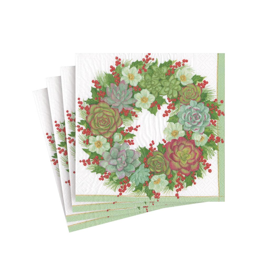 Succulent Wreath Cocktail Napkins