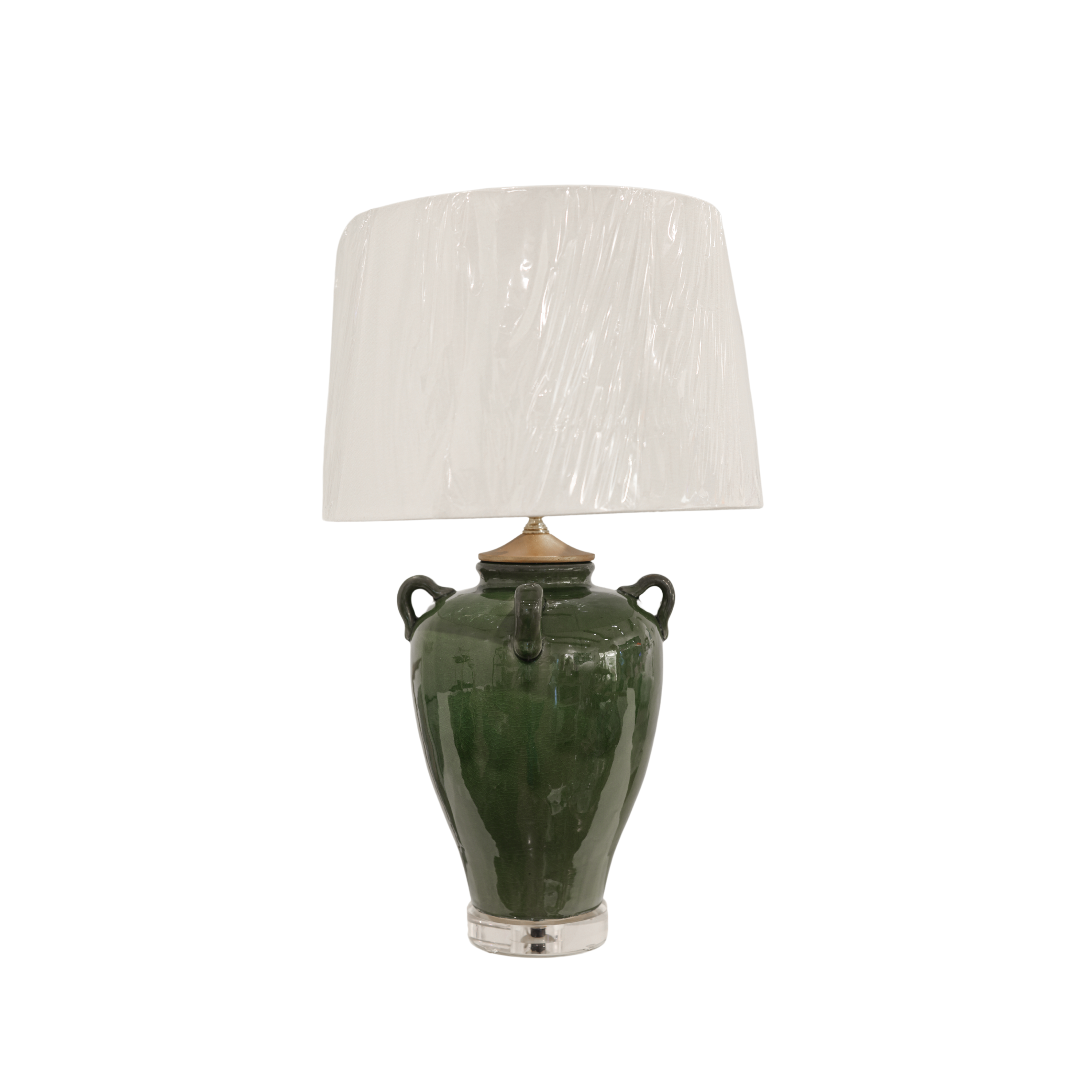 25" Pottery Green Lamp