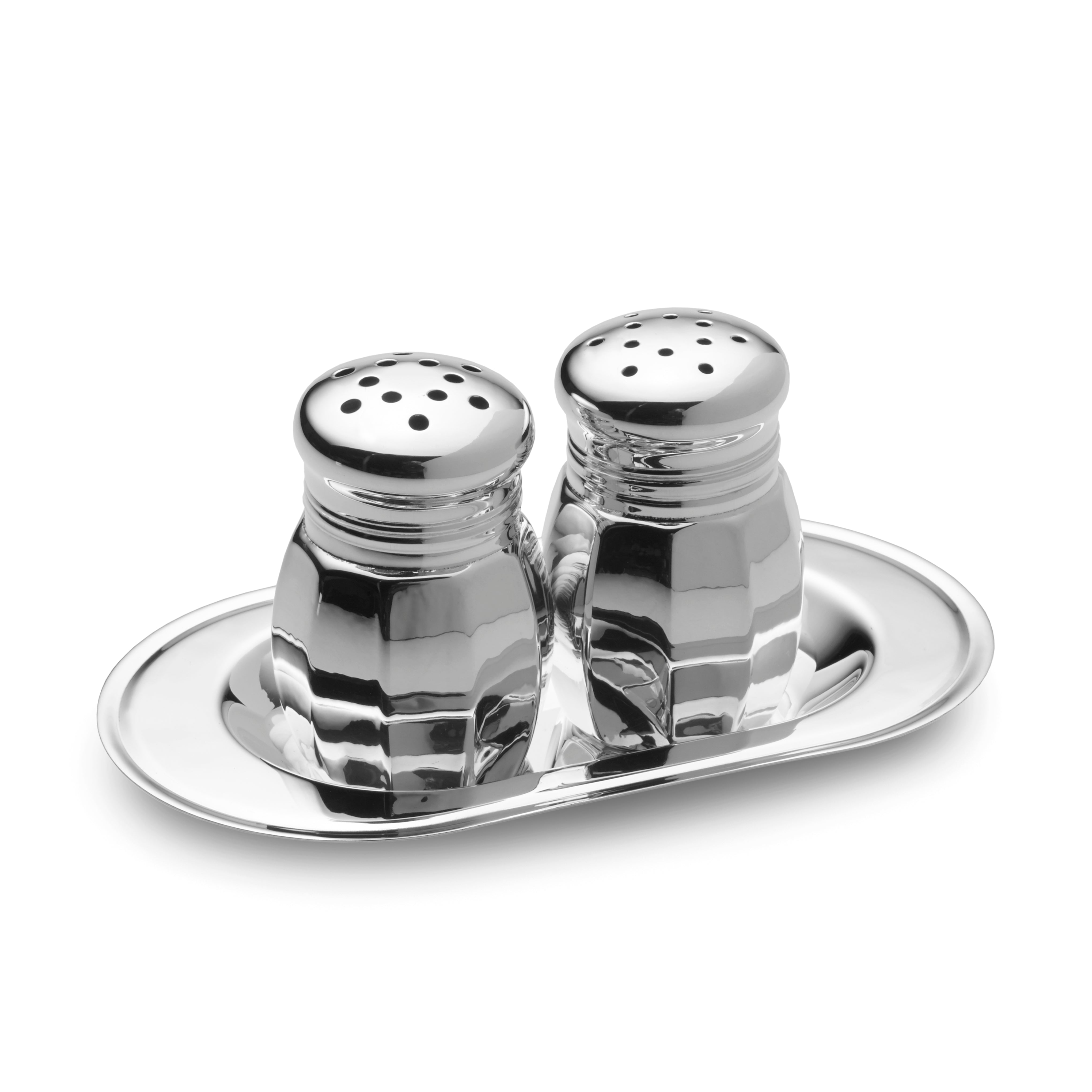 Sterling Salt and Pepper Set with Tray