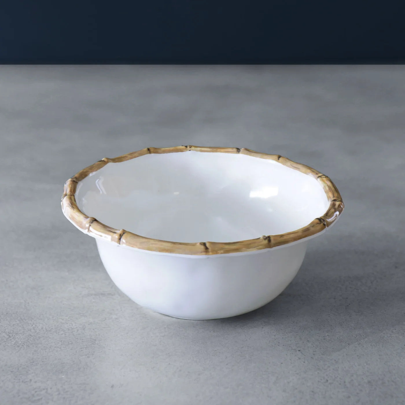VIDA Bamboo 7.5" Cereal Bowl Set of 4 (White and Natural)