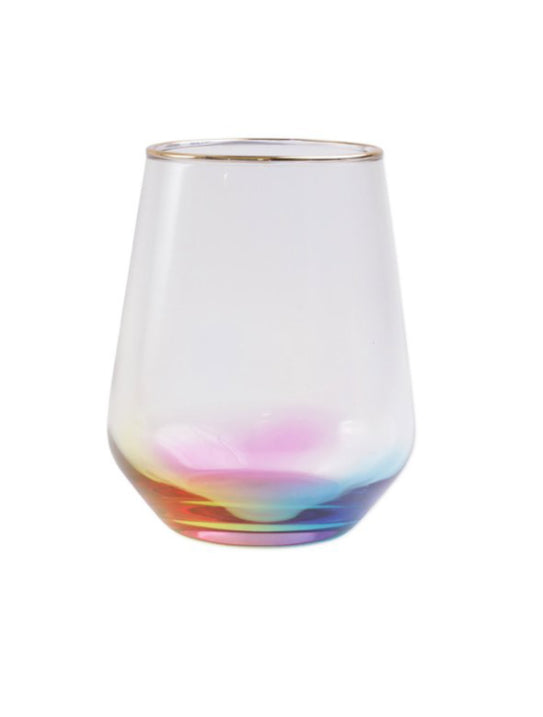 Rainbow Stemless Wine Glass