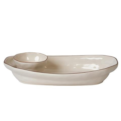 Cantaria Chip & Dip Dish - Ivory