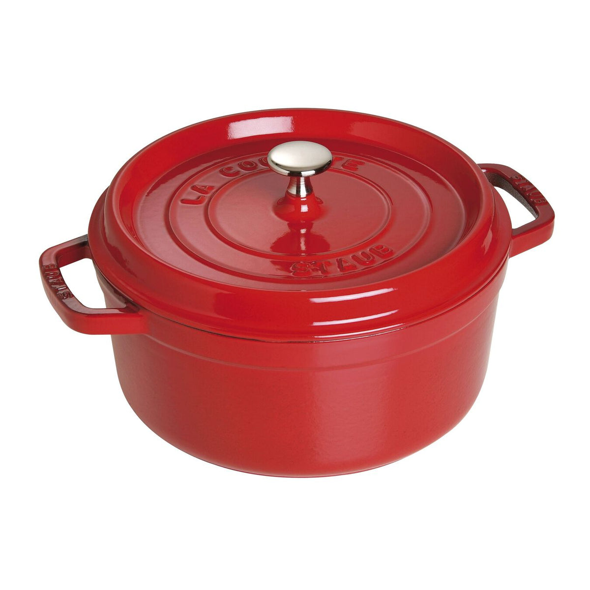 Staub Cast Iron 5.5-qt Round Cocotte - Cherry