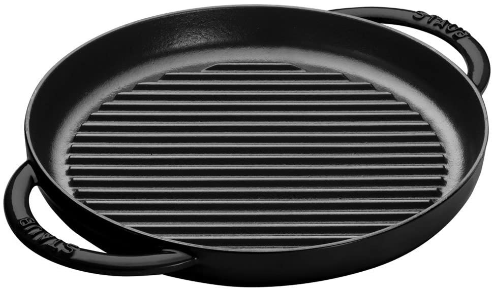 Staub Round Grill Pan in Black