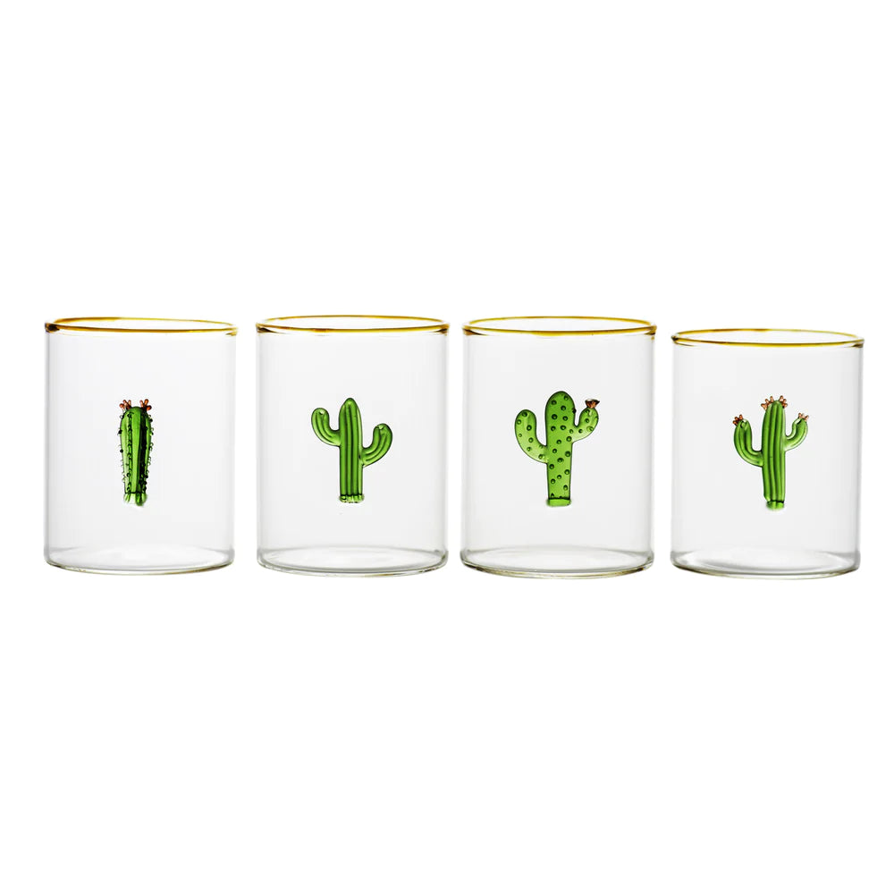 Aztec Cactus Tumbler - Set of 4