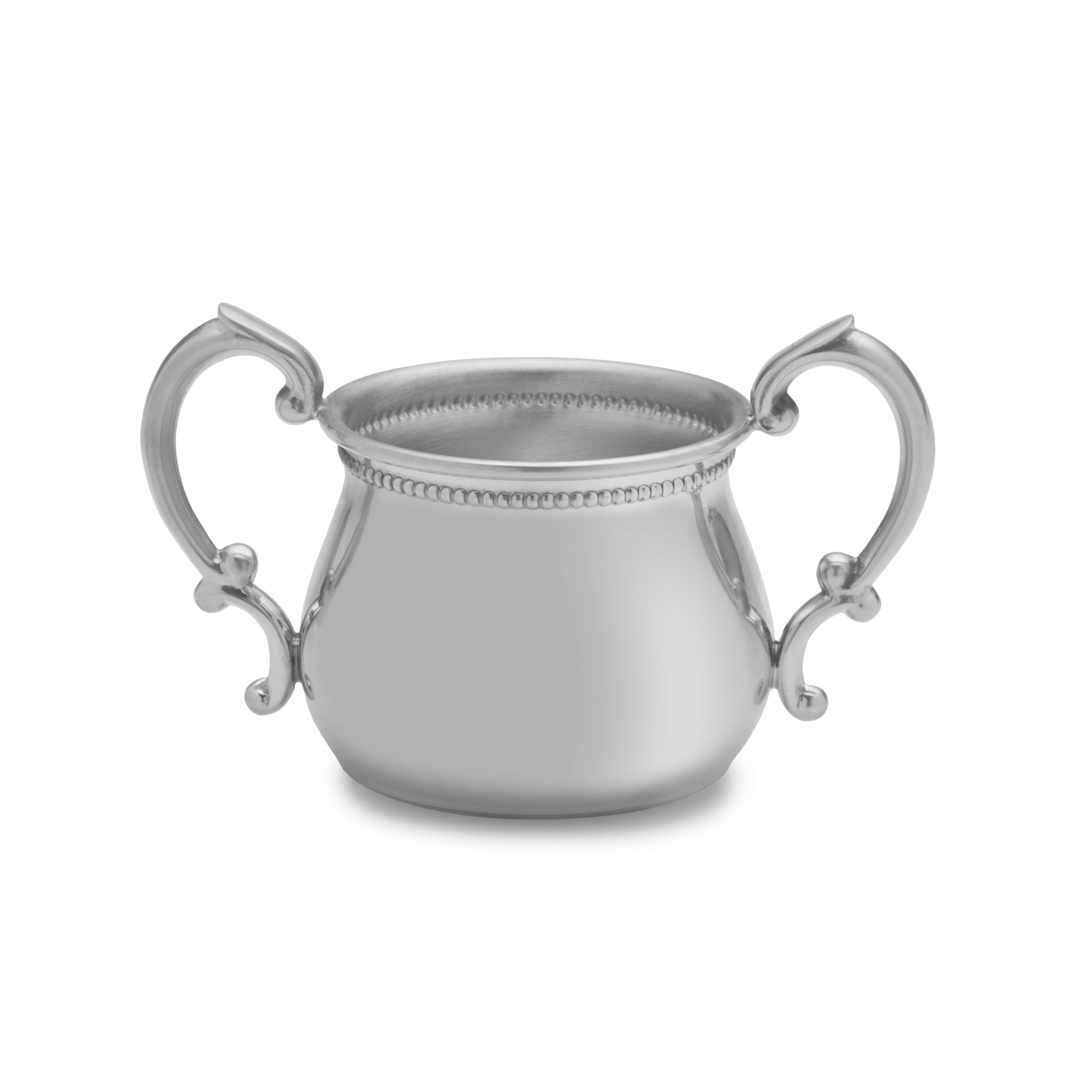 Pewter Beaded Double Handle Baby Cup