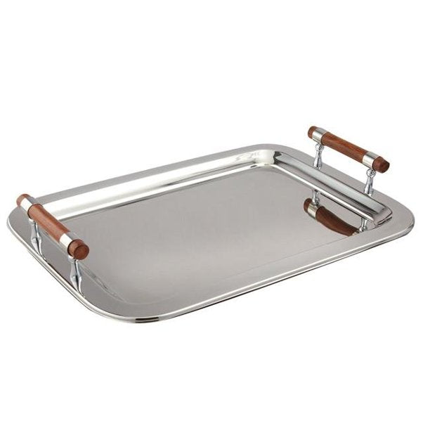 Large Rectangular Tray with Wooden Handles