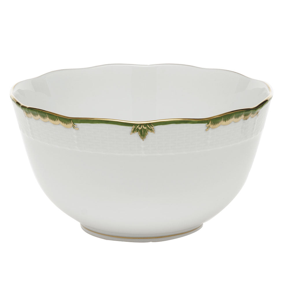 Herend Princess Vict Dark Green Round Bowl (3.5 Pt) 7.5"d - Dark Green