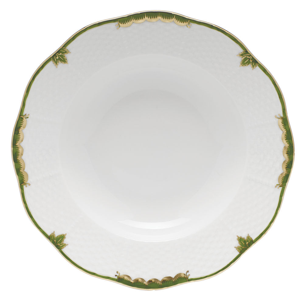 Herend Princess Vict Dark Green Rim Soup Plate 8"d - Dark Green