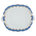Herend White W/blue Border Square Cake Plate W/handles 9.5"sq - Blue
