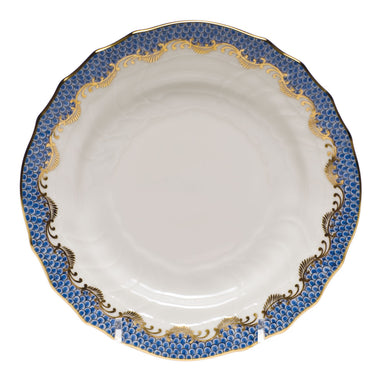 Herend White W/blue Border Bread And Butter Plate 6"d - Blue