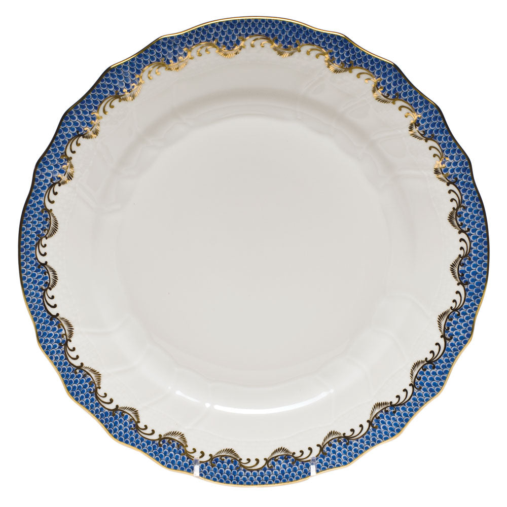 Herend White W/blue Border Dinner Plate 10.5"d - Blue