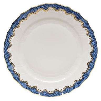 Herend White W/blue Border Dinner Plate 10.5"d - Blue