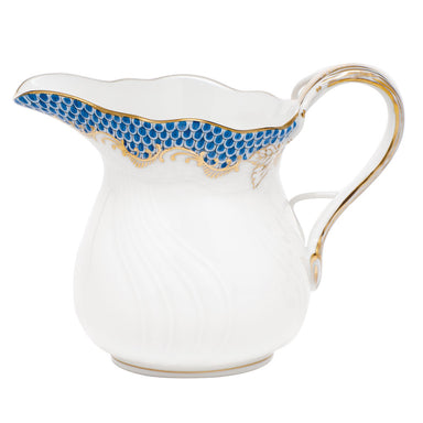 Herend White W/blue Border Creamer (6 Oz) 3.5"h - Blue