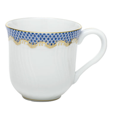 Herend White W/blue Border Mug (10 Oz) 3.5"h - Blue