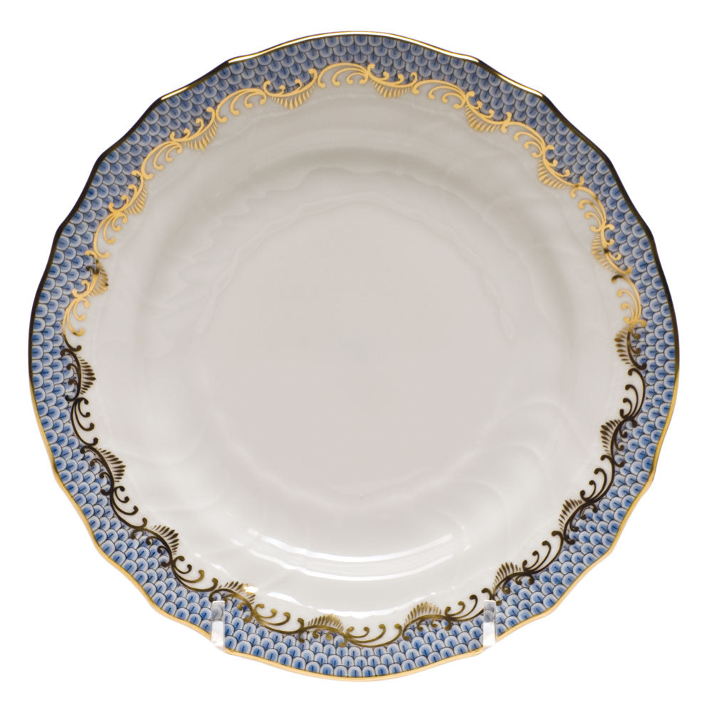 Herend White W/blue Border Bread And Butter Plate 6"d - Light Blue