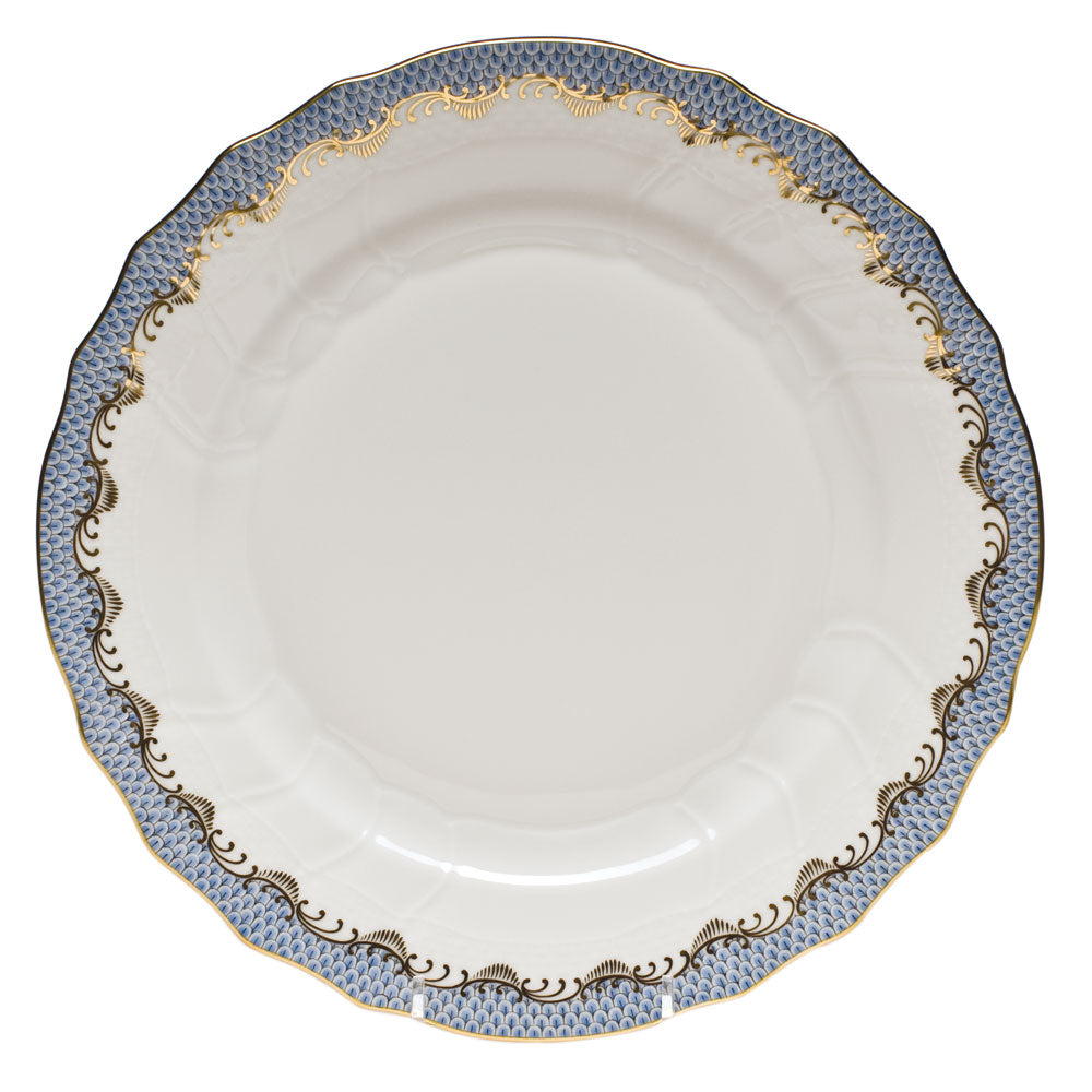 Herend WHITE W/BLUE BORDER DINNER PLATE 10.5"D - LIGHT BLUE