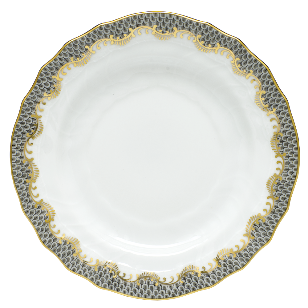 Fish Scale Gray Border Bread And Butter Plate 6"d
