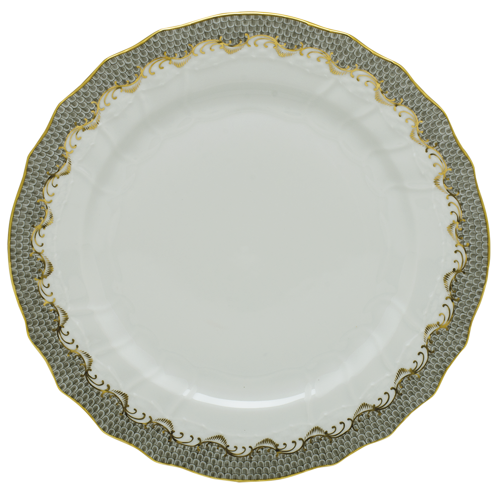 Fish Scale Gray Border Service Plate 11"d