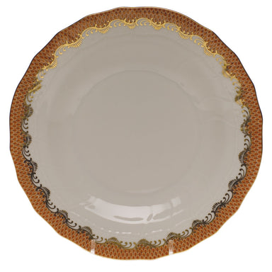 Herend White W/rust Border Dessert Plate 8.25"d - Rust