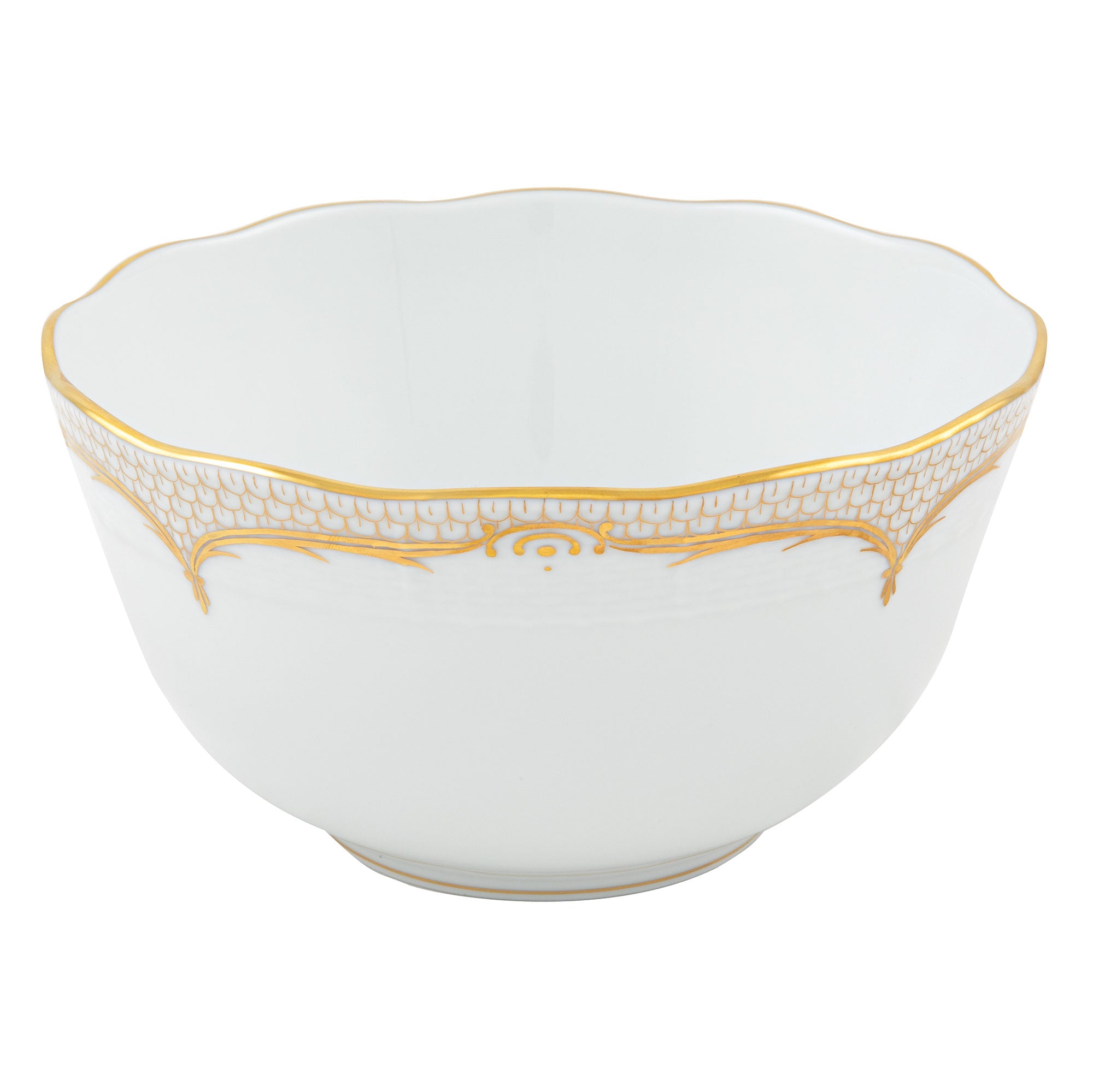 Herend Golden Elegance Round Bowl (3.5 Pt) 7.5"d