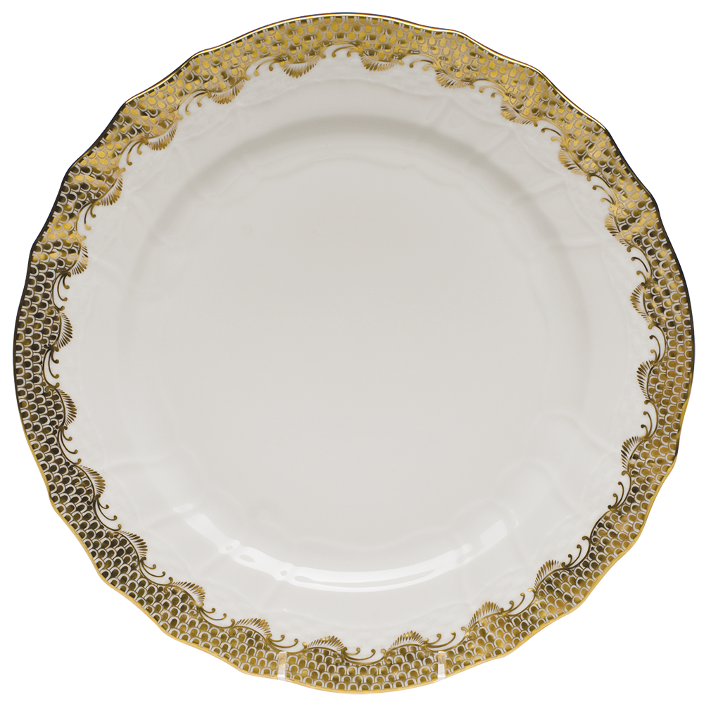 Fish Scale Gold Service Plate 11"d - Gold