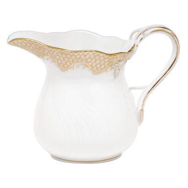 Herend White W/gold Border Creamer (6 Oz) 3.5"h - Gold